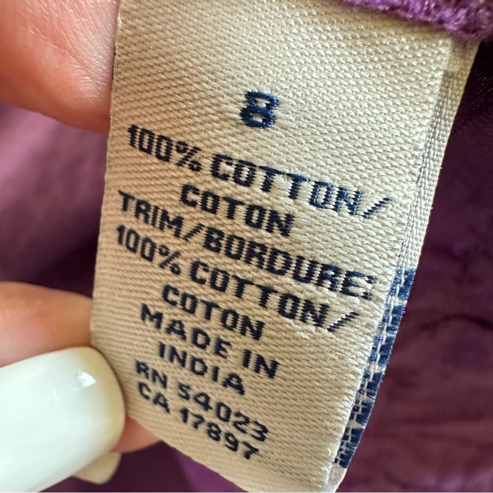 Vintage Old Navy Girls 8 Purple Tiered Long Maxi Dress Crochet Lace Western Boho - Picture 6 of 7